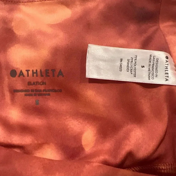 Athleta Elation Printed 7/8 Tight Leggings Serene Island Coral Women's Size S - Picture 5 of 7